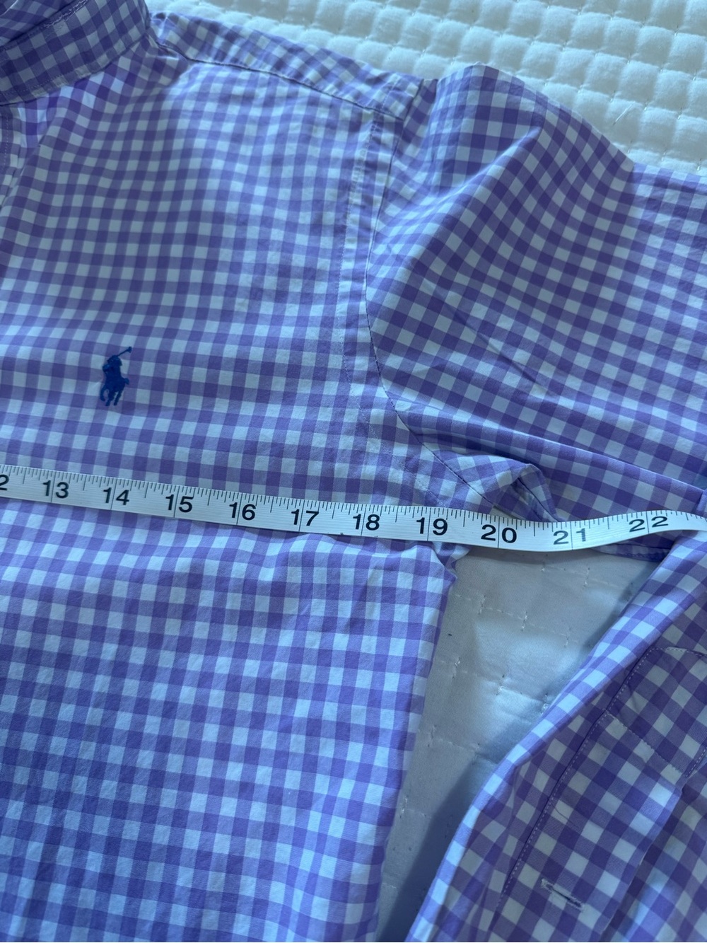 Upcycled Mens Ralph Lauren Lavender Gingham Button-Down Shirt - Picture 5 of 8
